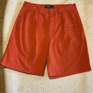 Ralph Lauren Men’s Flat Front Shorts in Deep Red